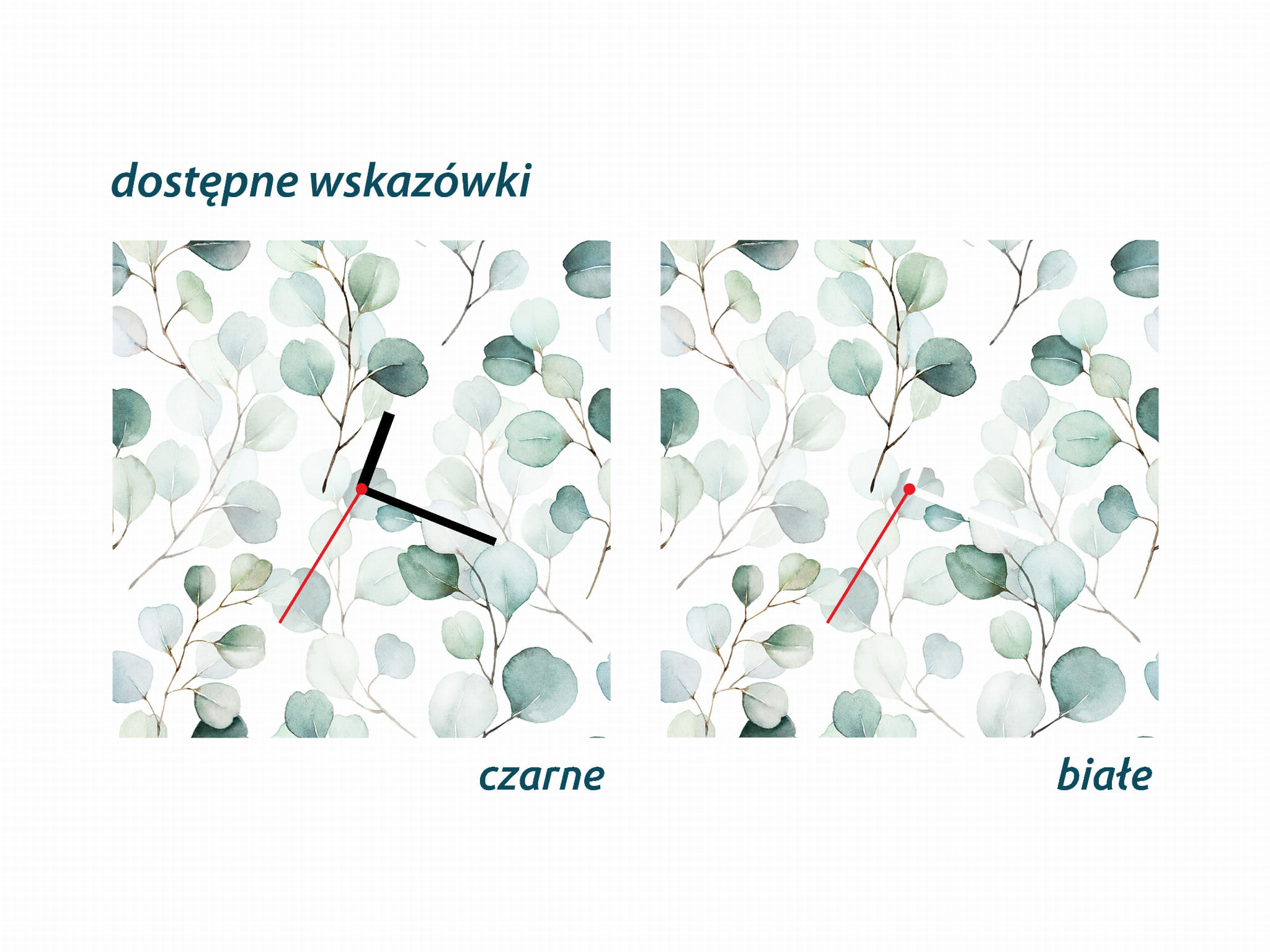 ZEGAR SZKLANY ROMB - Akwarelowe listki