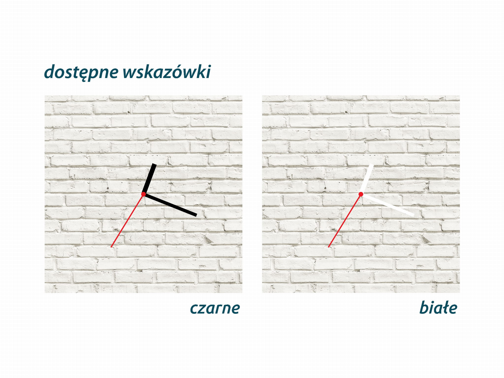 ZEGAR SZKLANY OKRĄGŁY - Białe cegły