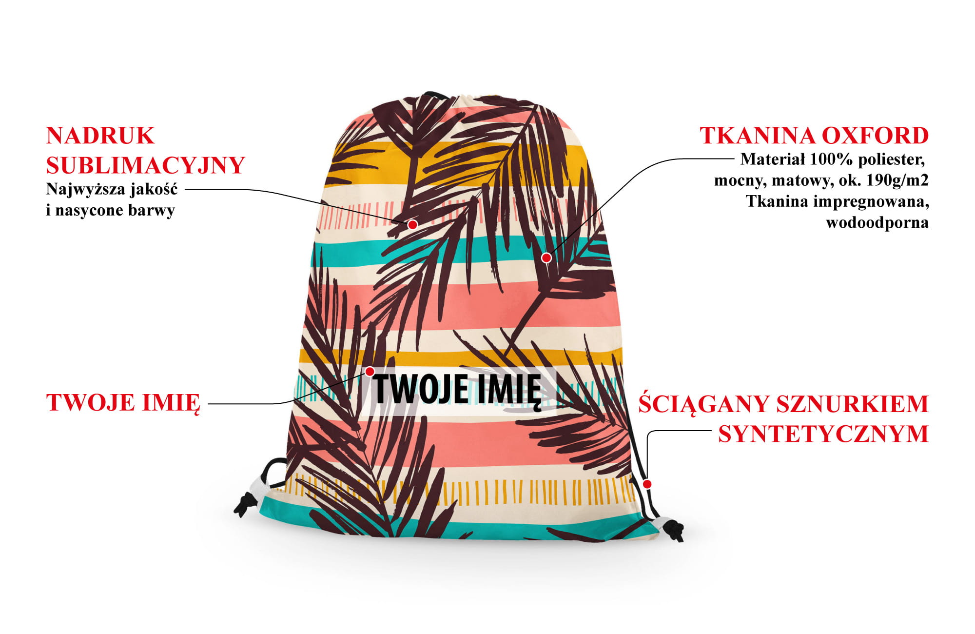 WORKO-PLECAK z Twoim imieniem Mandala 066