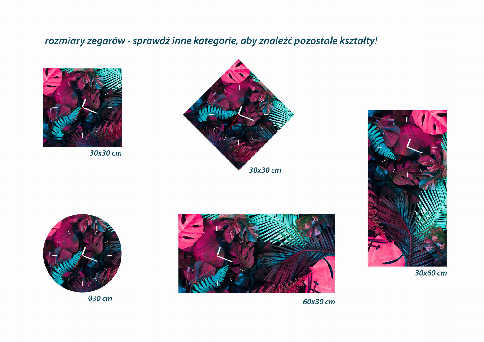 ZEGAR SZKLANY PROSTOKĄTNY - Limonki