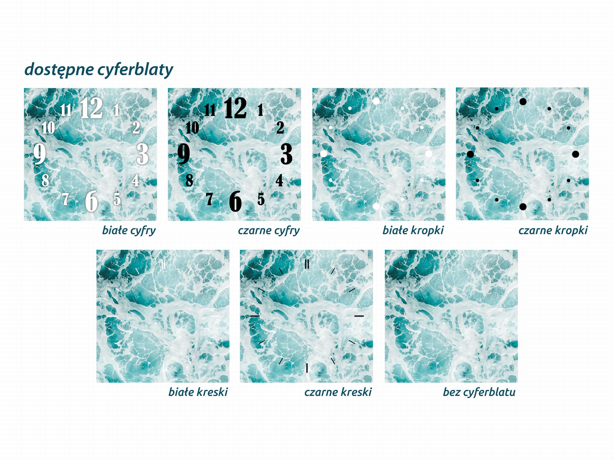 ZEGAR SZKLANY OKRĄGŁY - Ocean