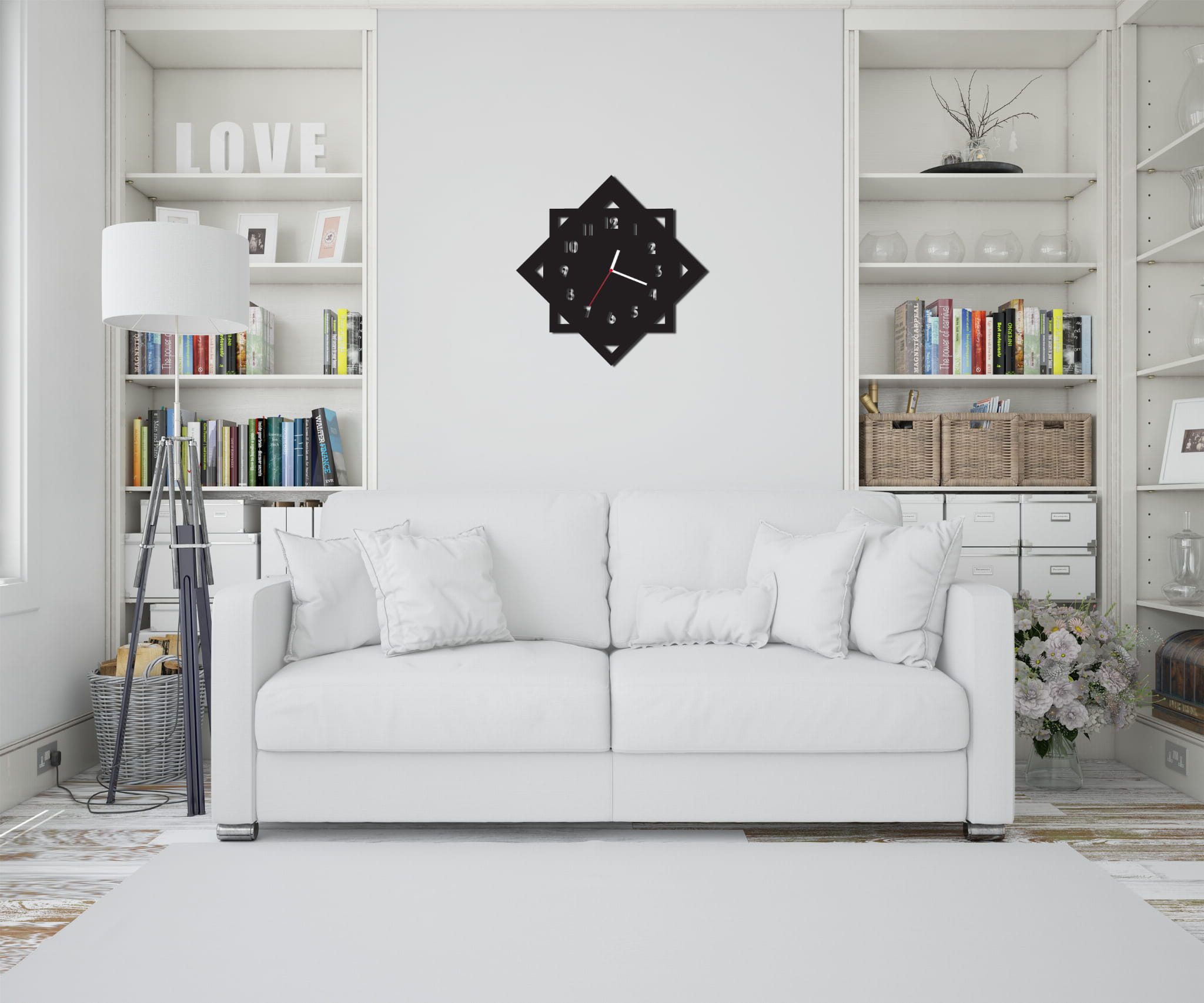 ZEGAR ŚCIENNY GEOMETRIA 58cm XXL 102.11