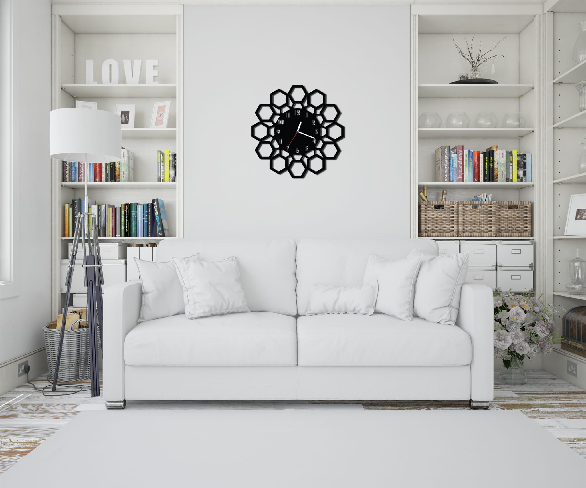 ZEGAR ŚCIENNY GEOMETRIA 58cm XXL 105.11