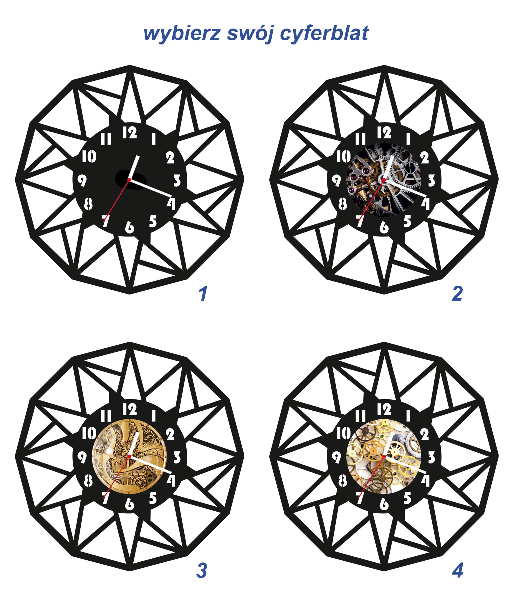ZEGAR ŚCIENNY GEOMETRIA 58cm XXL 131.11