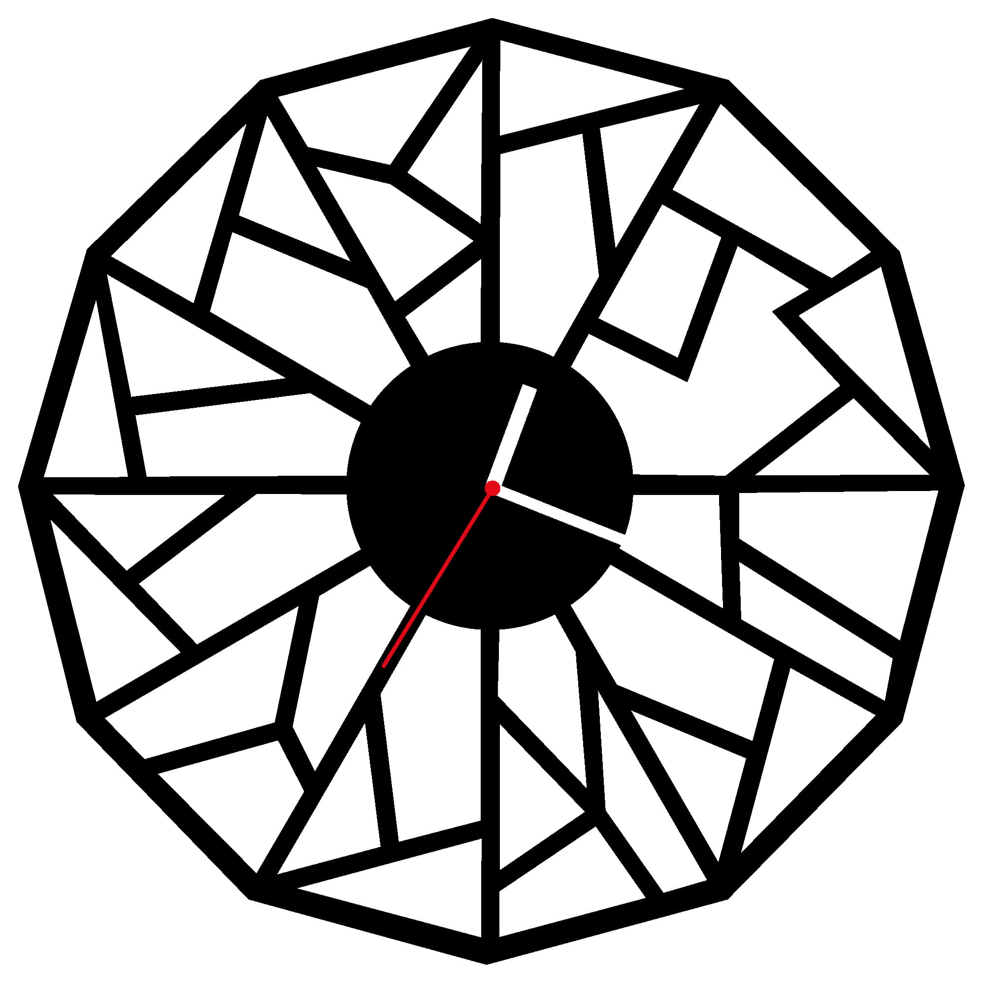 ZEGAR ŚCIENNY GEOMETRIA 38cm M 125.10