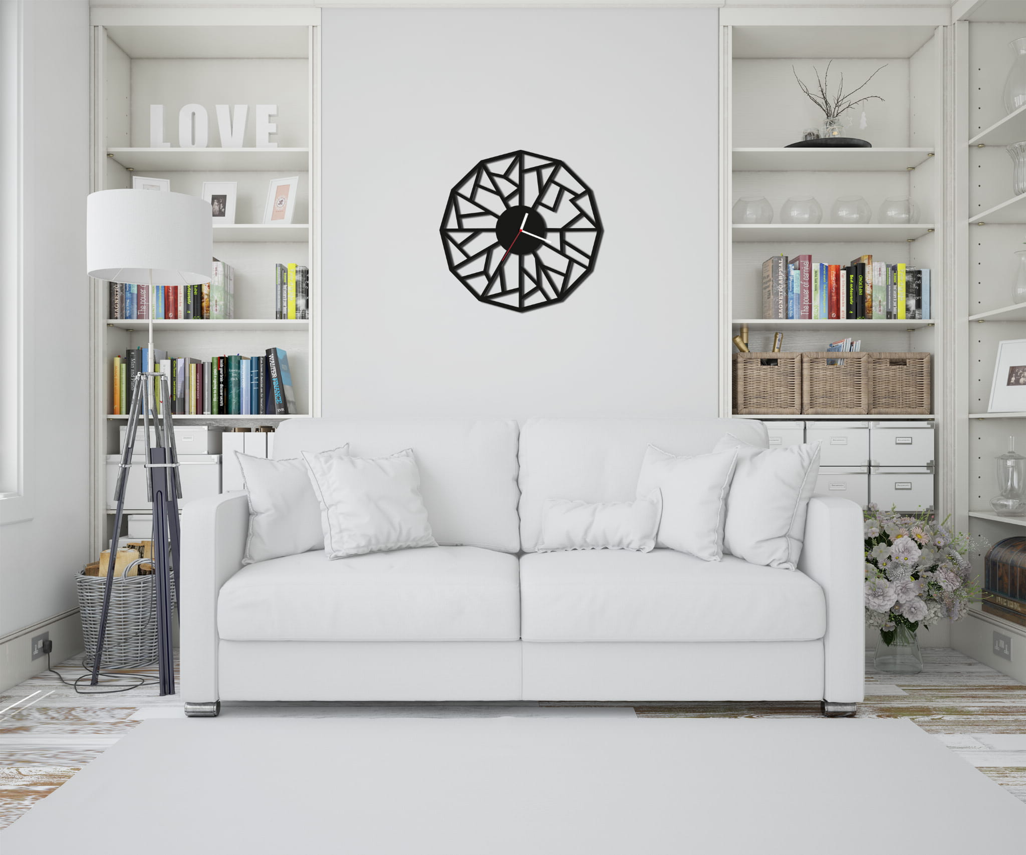 ZEGAR ŚCIENNY GEOMETRIA 38cm M 125.10