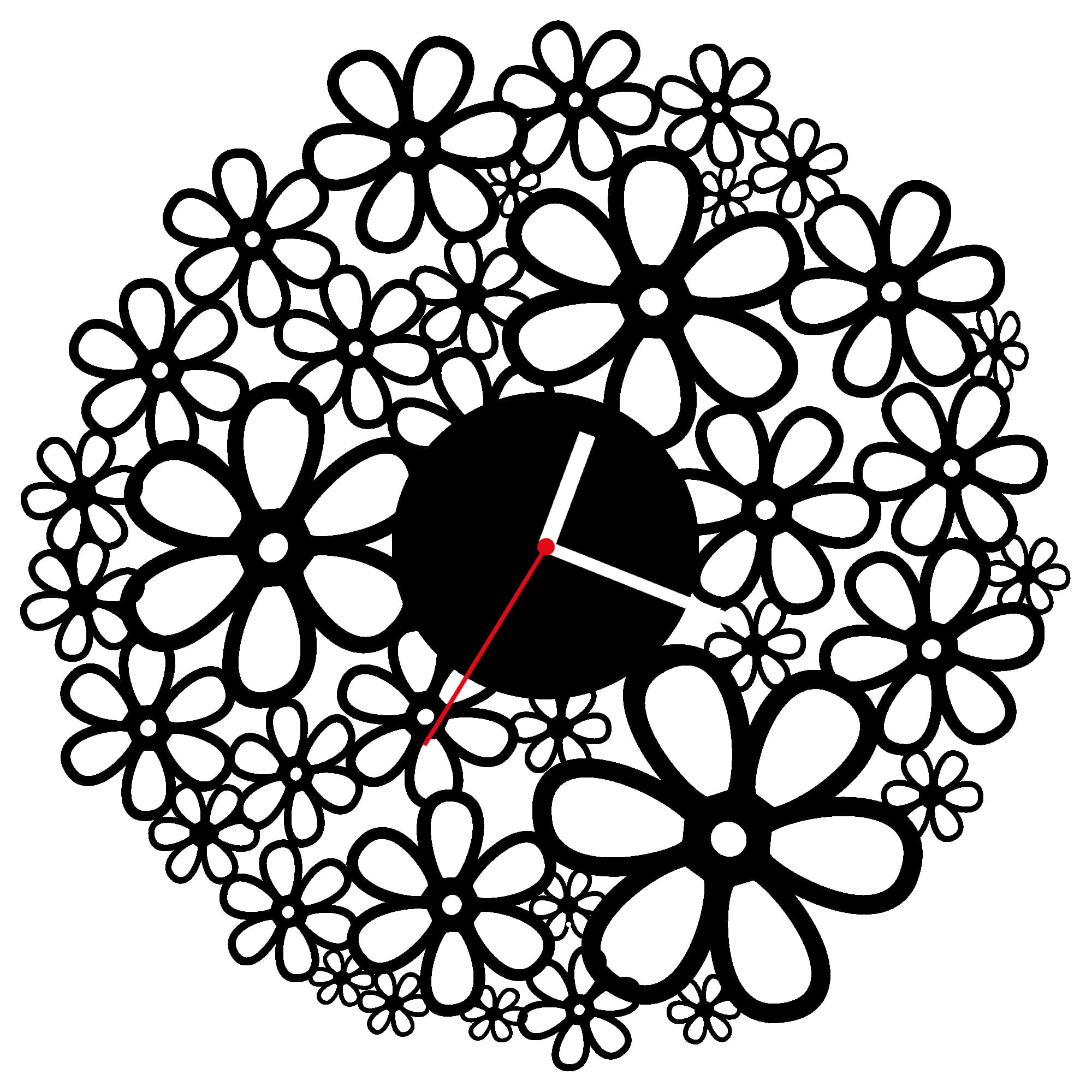 ZEGAR ŚCIENNY KWIATY 38cm M 123.10