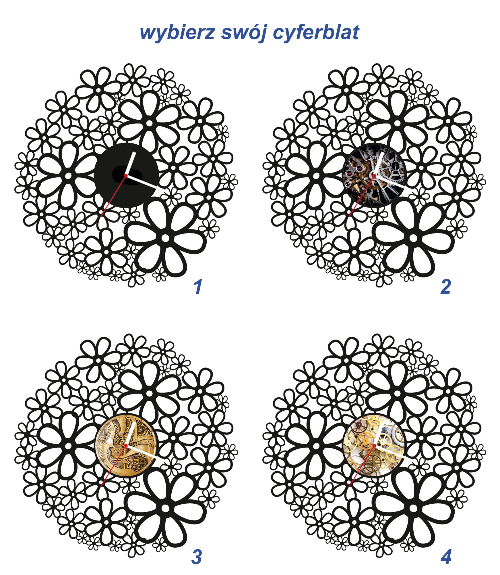 ZEGAR ŚCIENNY KWIATY 38cm M 123.10